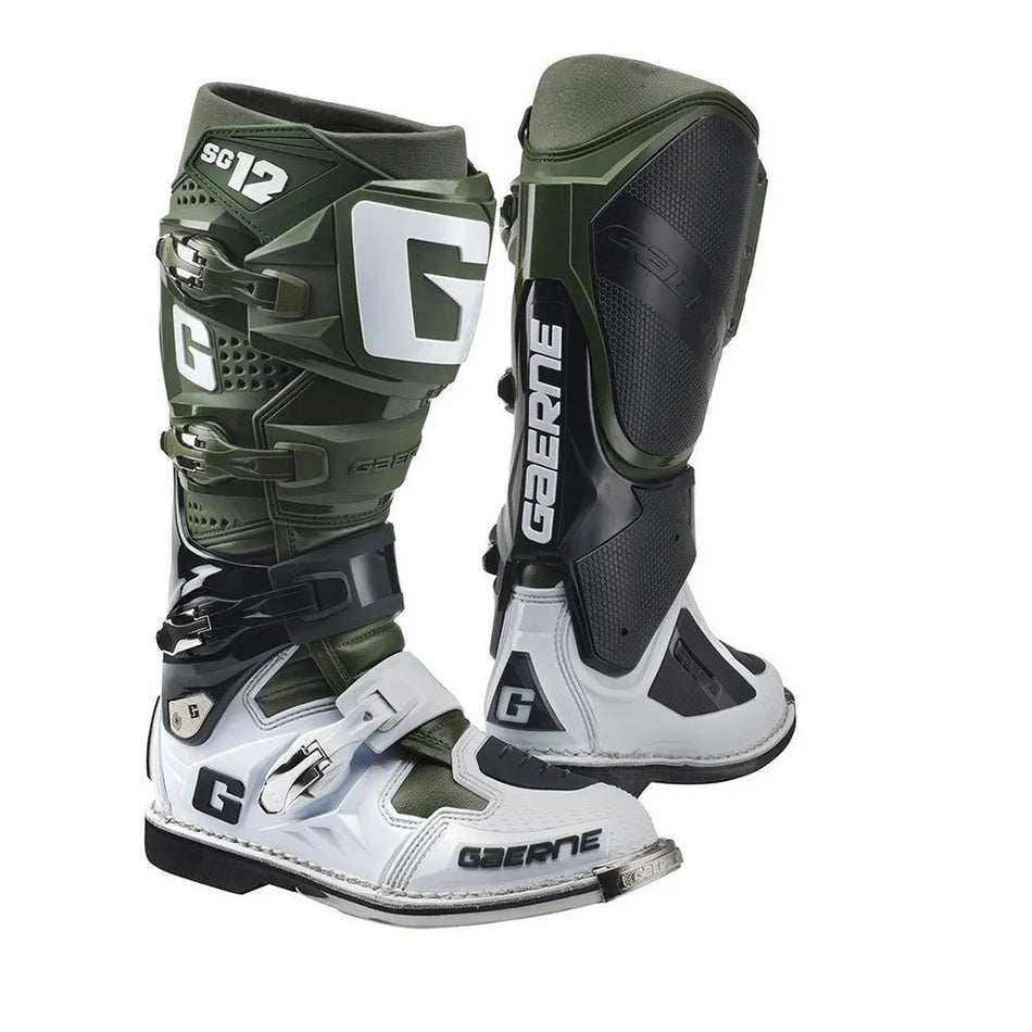 GAERNE SG-12 OFFROAD BOOTS WHITE/GREEN