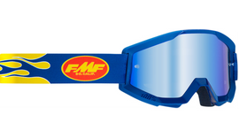 FMF PowerCore Flame Goggles Navy - Blue Mirror